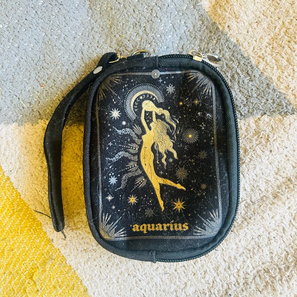 Aquarius Black and Gold small wallet/bag